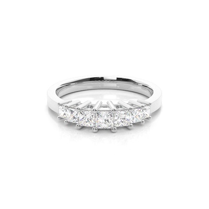 4 Prong Setting Plain Seven Stone Ring