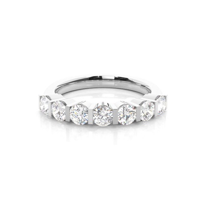 Bar Setting Plain Seven Stone Ring