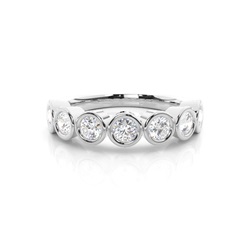 Full Bezel Setting Plain Seven Stone Ring