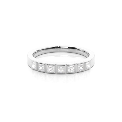 Full Bezel Setting Plain Seven Stone Ring