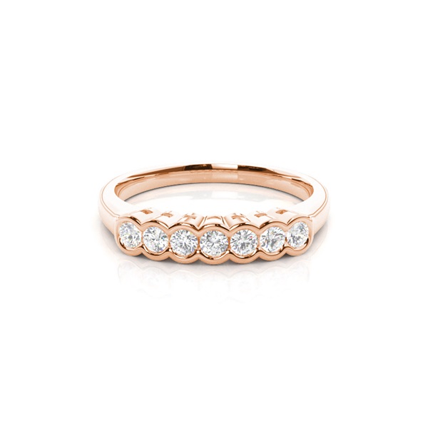 Semi Bezel Setting Plain Seven Stone Ring