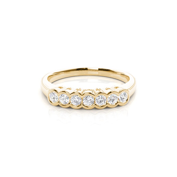 Semi Bezel Setting Plain Seven Stone Ring