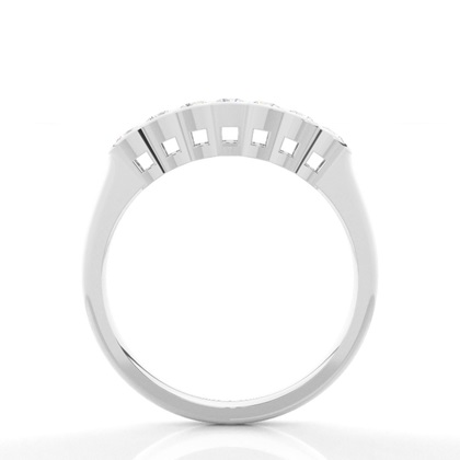 Semi Bezel Setting Plain Seven Stone Ring