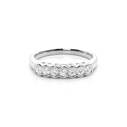 Semi Bezel Setting Plain Seven Stone Ring