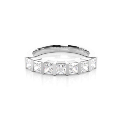 Bar Setting Plain Seven Stone Ring