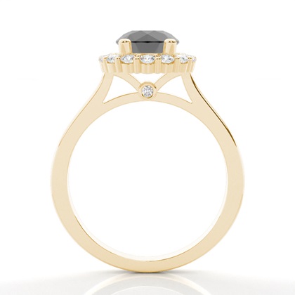 Yellow Gold Black Diamond Engagement Rings