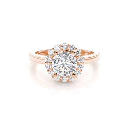 Rotgold Halo Verlobungsringe