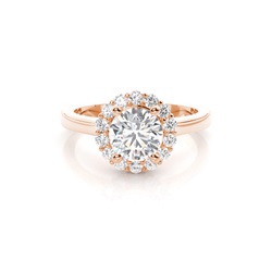 Yellow Gold Halo Diamond Engagement Ring