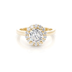 Yellow Gold Halo Diamond Engagement Ring