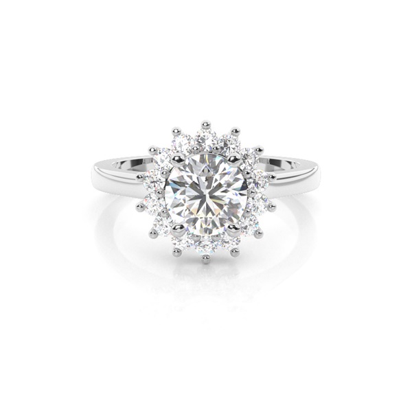 White Gold Halo Diamond Engagement Ring