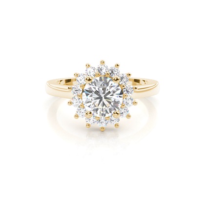 Yellow Gold Halo Engagement Rings