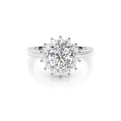 White Gold Halo Diamond Engagement Ring