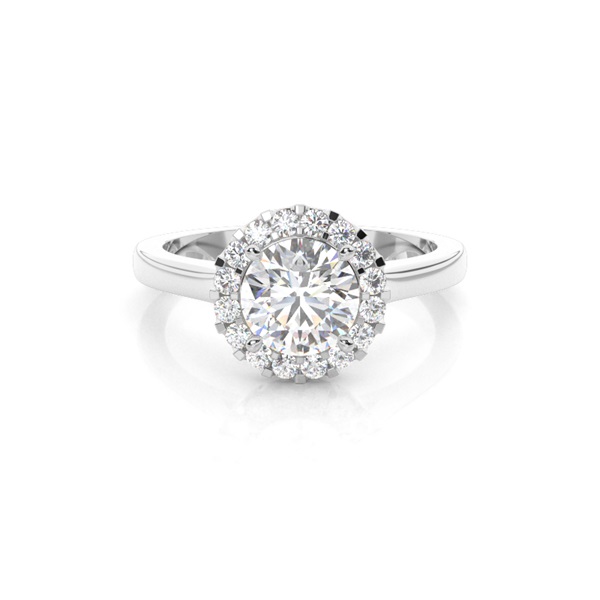 White Gold Halo Diamond Engagement Ring