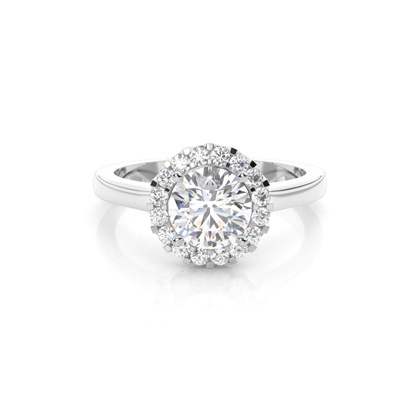 White Gold Halo Diamond Engagement Ring