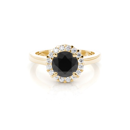 Gelbgold Schwarze Diamanten Verlobungsringe