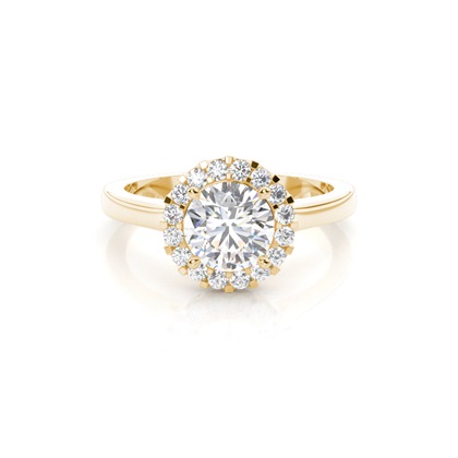 Yellow Gold Halo Rings Engagement Rings