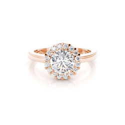 White Gold Halo Diamond Engagement Ring