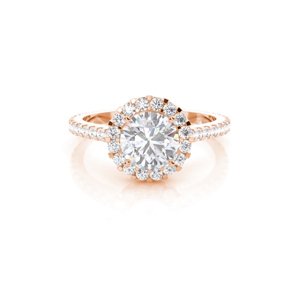 Prong Setting Halo Moissanite Engagement Ring