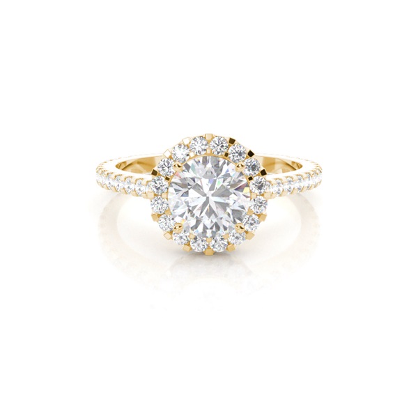 Prong Setting Halo Moissanite Engagement Ring