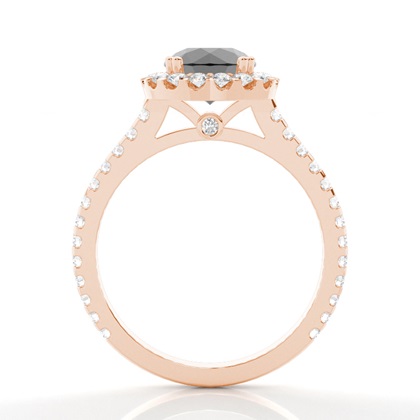 Halo Verlobungsring mit schwarzem Brillanten