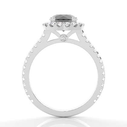 Halo Verlobungsring mit schwarzem Brillanten