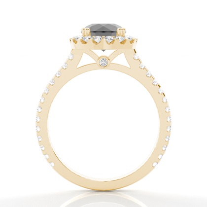 Halo Verlobungsring mit schwarzem Brillanten