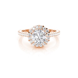 Prong Setting Halo Moissanite Engagement Ring