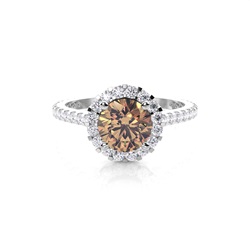 Anello Di Fidanzamento Del Diamante Del Diamante Del Diamante Di Champagne