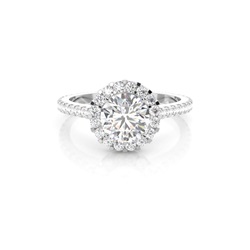 Multi Diamant Verlobungsring in einer Krappenfassung mit Schulter Diamanten
