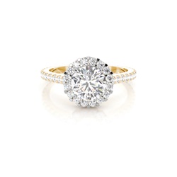 Multi Diamant Verlobungsring in einer Krappenfassung mit Schulter Diamanten
