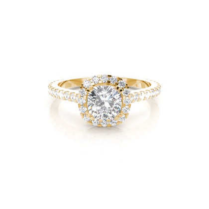 Cushion Yellow Gold Diamond Jewellery Gifts