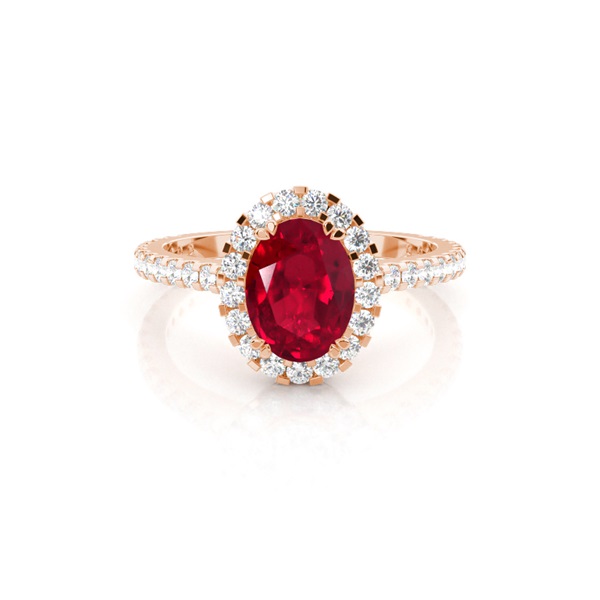 Oval Halo Ruby Engagement Ring