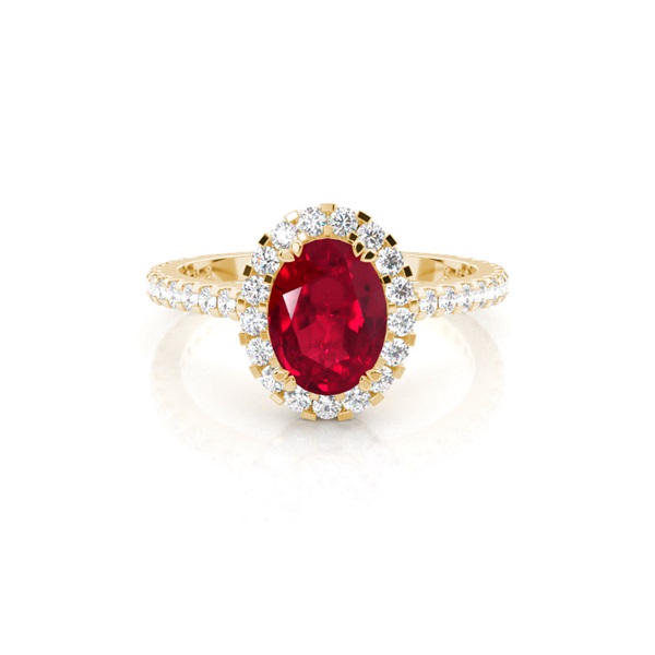 Oval Halo Ruby Engagement Ring