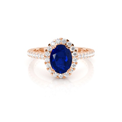 Rose Gold Sapphire Diamond Engagement Rings