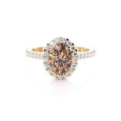 Ovaler Champagner Diamant Verlobungsring
