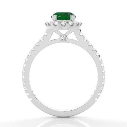 Ovaler Halo Smaragd Verlobungsring