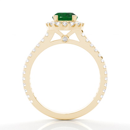 Ovaler Halo Smaragd Verlobungsring