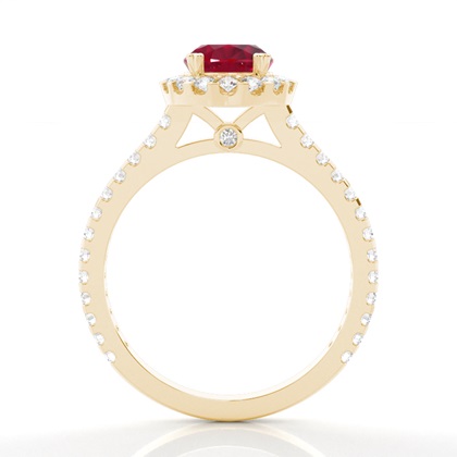 Ovaler Halo Rubin Verlobungsring