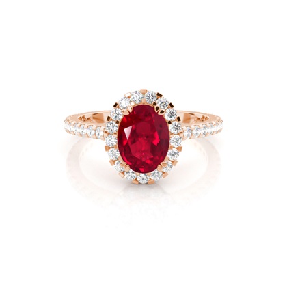 Rose Gold Gemstone Diamond Rings