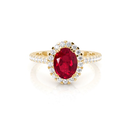 Yellow Gold Gemstone Diamond Rings