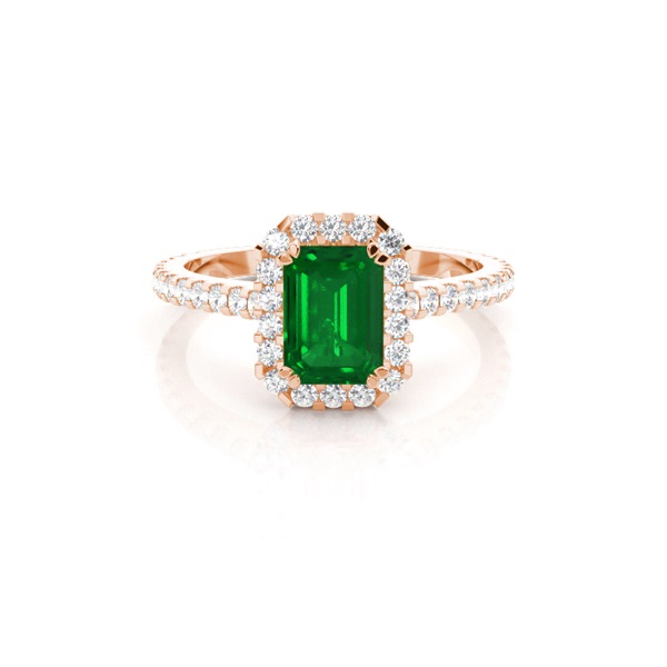 Emerald Halo Emerald Engagement Ring