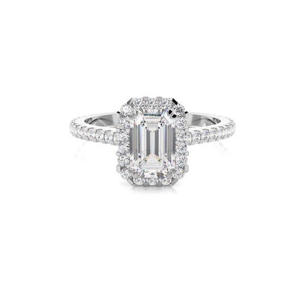 Prong Setting Halo Diamond Engagement Ring