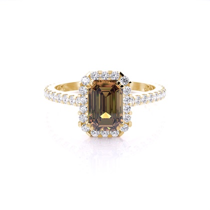 Smaragd Champagner Diamant Verlobungsring