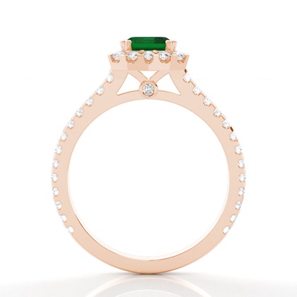 Smaragd Halo Smaragd Verlobungsring