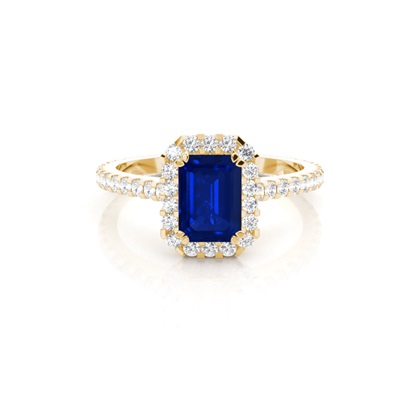 Yellow Gold Gemstone Diamond Rings