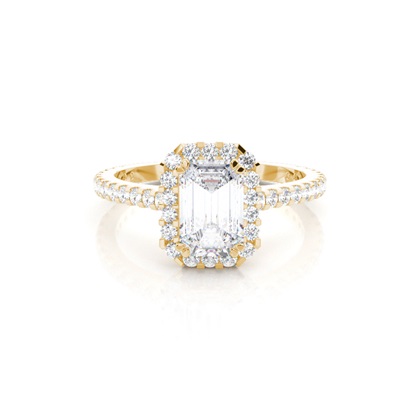 Prong Setting Halo Moissanite Engagement Ring