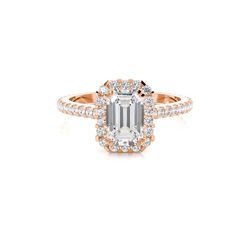 Prong Setting Halo Diamond Engagement Ring