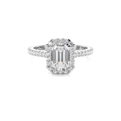 Prong Setting Halo Diamond Engagement Ring