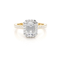 Prong Setting Halo Diamond Engagement Ring