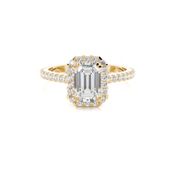 Prong Setting Halo Diamond Engagement Ring